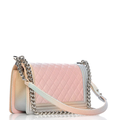 Chanel Caviar Quilted Medium Rainbow Boy Flap Pink Multicolor 3 of 10