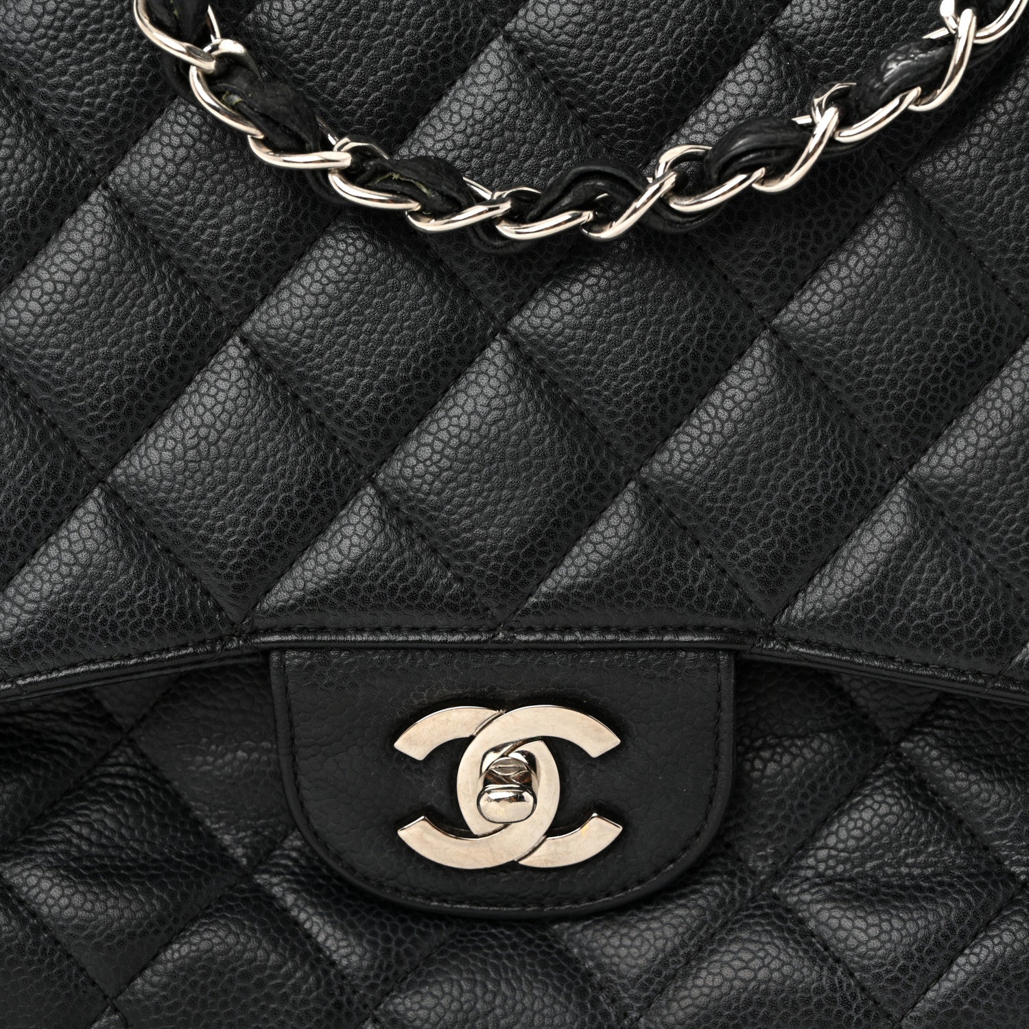 Chanel Caviar Quilted Jumbo Single Flap Black 8 of 10