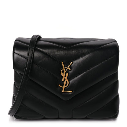 Saint Laurent Calfskin Y Quilted Monogram Toy Loulou Crossbody Bag Black 1 of 9