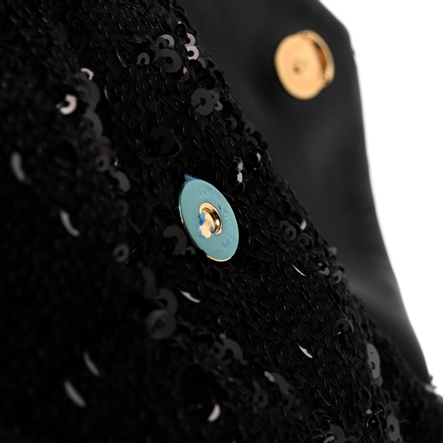 Sequin Monogram Loulou Puffer Pouch Clutch Black