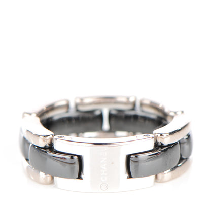 Chanel 18K White Gold Ceramic Medium Ultra Ring 6.25 Black 3 of 6