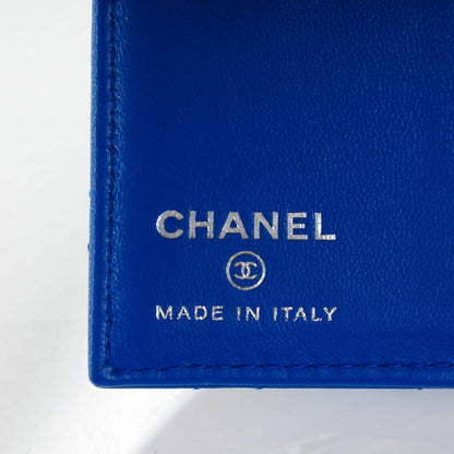 Chanel Lambskin Quilted Card Holder Wallet Blue 6 of 7