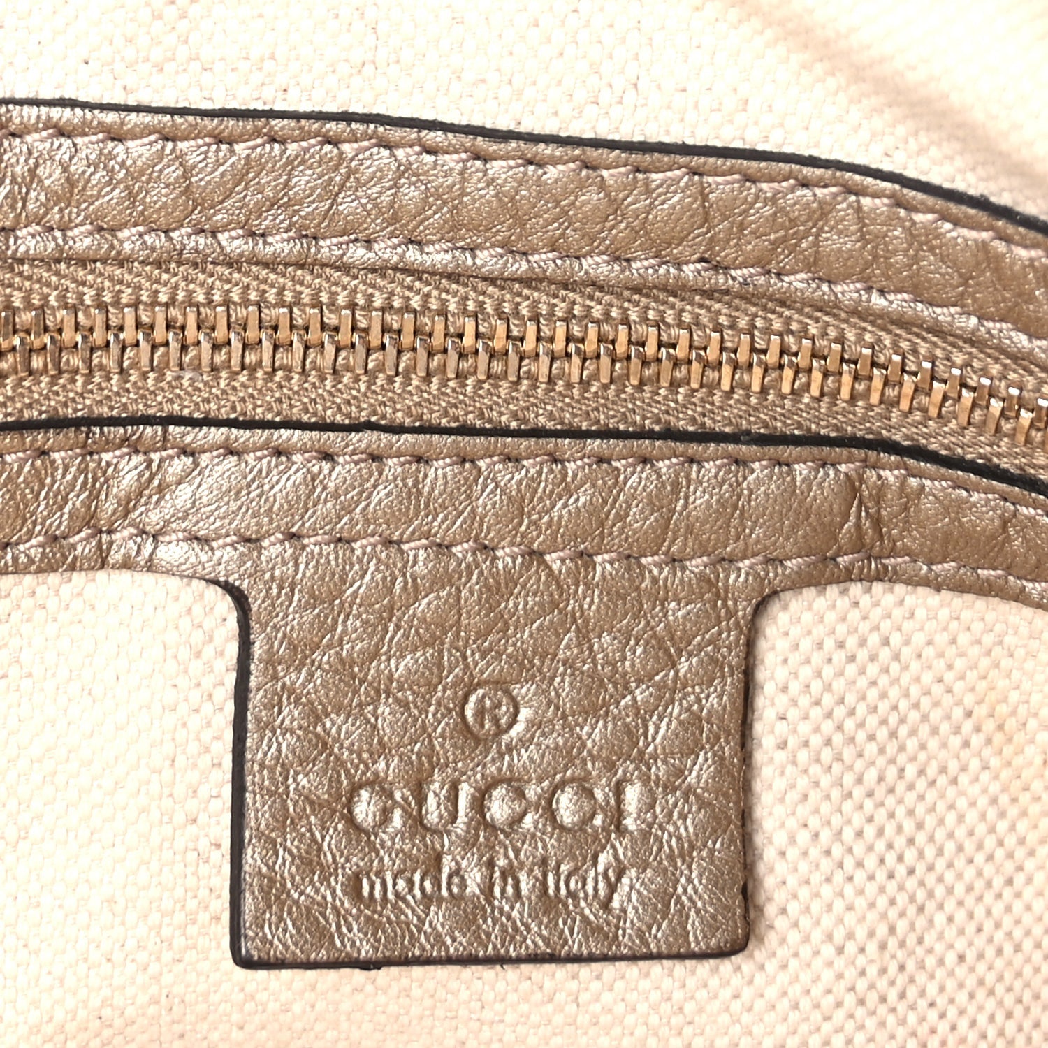 Gucci Monogram Cellarius Calfskin Large Bella Top Handle Bag Gold 5 of 8
