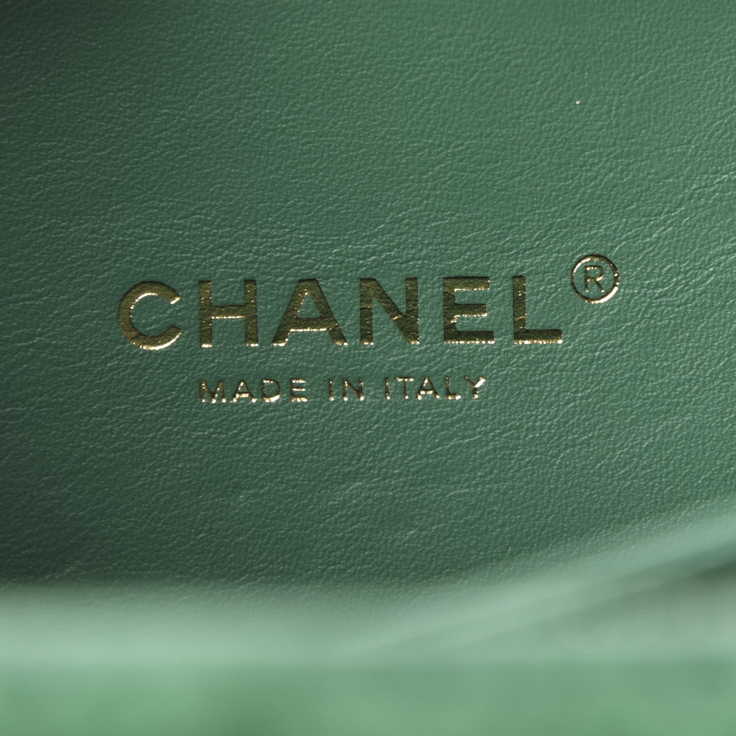 Lambskin Shearling Quilted Small CC Filigree Vanity Case Green