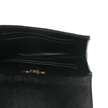 Saint Laurent Grain De Poudre Matelasse Chevron Small Monogram Envelope Wallet Black 5 of 6
