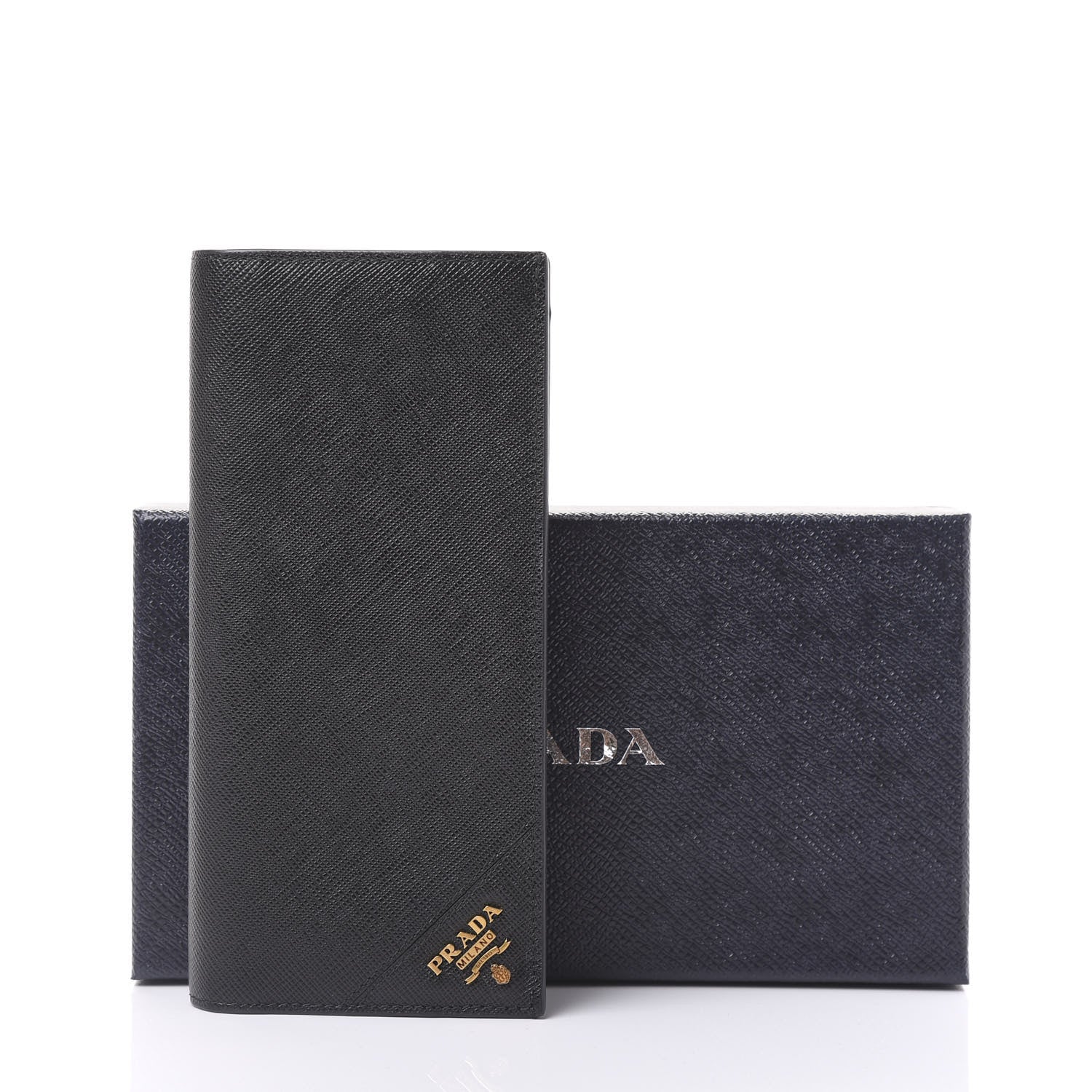Prada Saffiano Flap Wallet Black 9 of 9