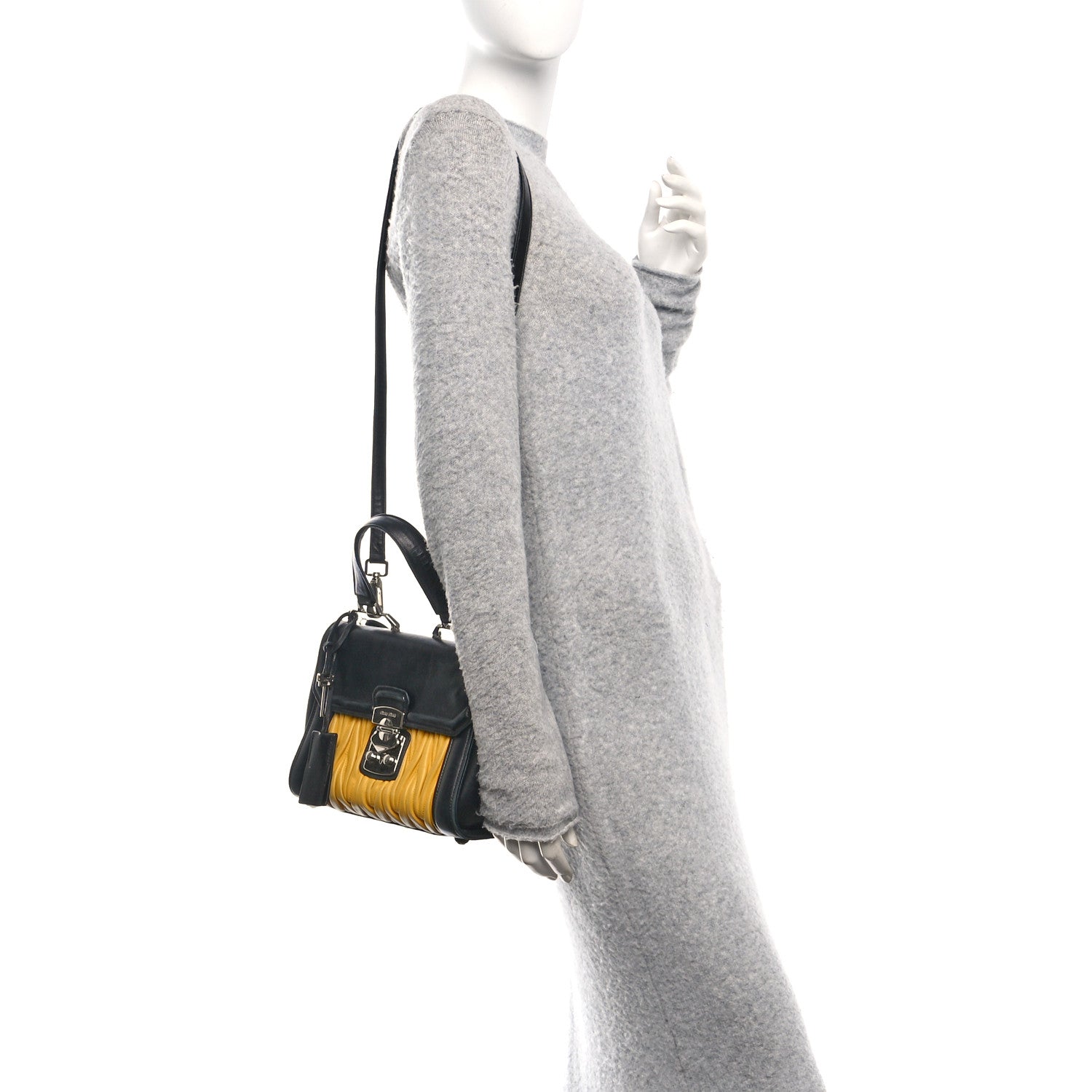 Miu Miu Nappa Matelasse Top Handle Bag Black Soleil 2 of 9