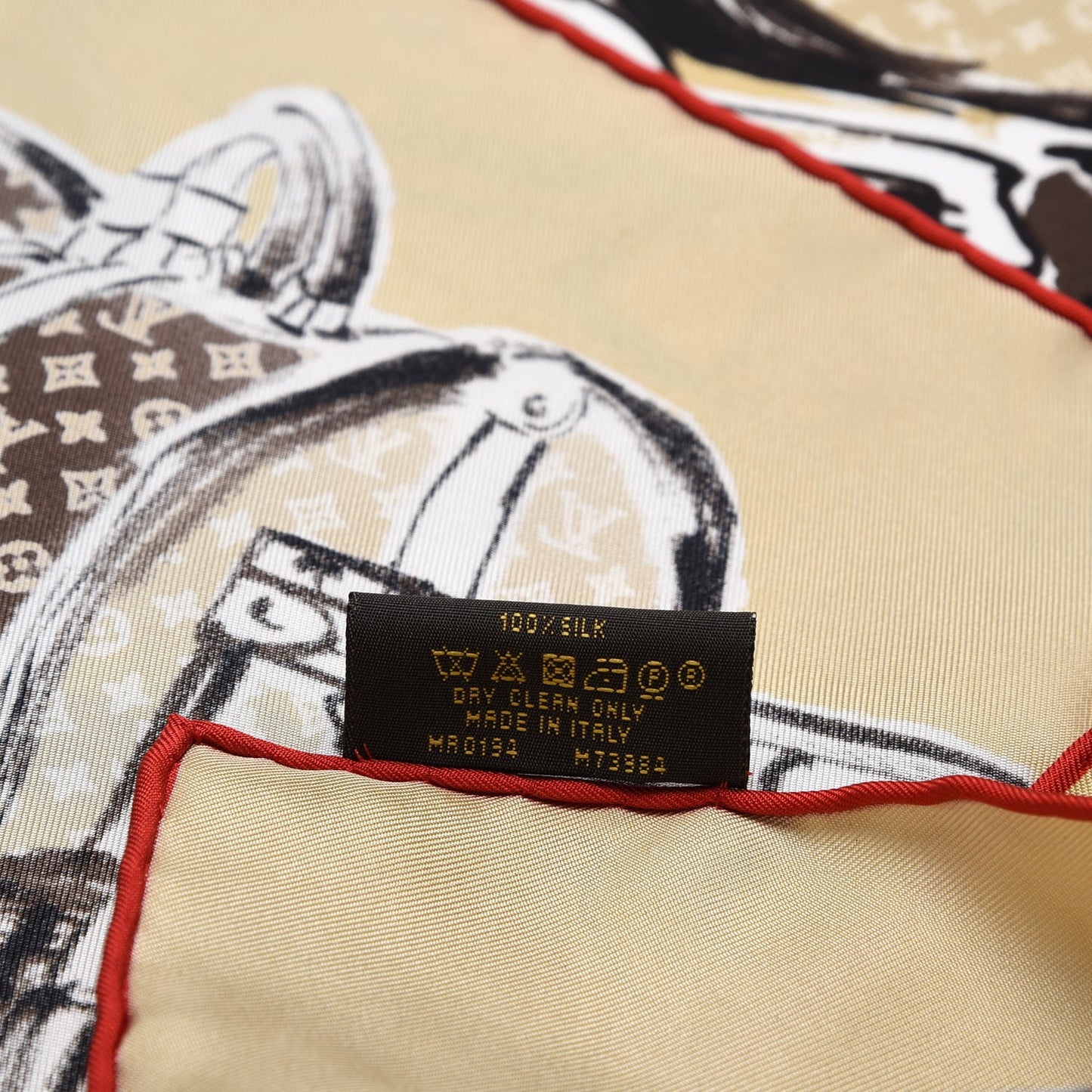Silk Monogram Trunks Square Scarf Brown