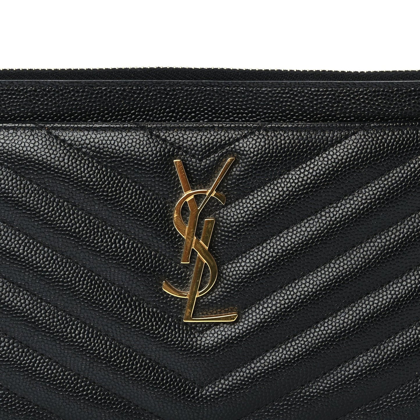 Grain De Poudre Chevron Monogram Bill Pouch  Black