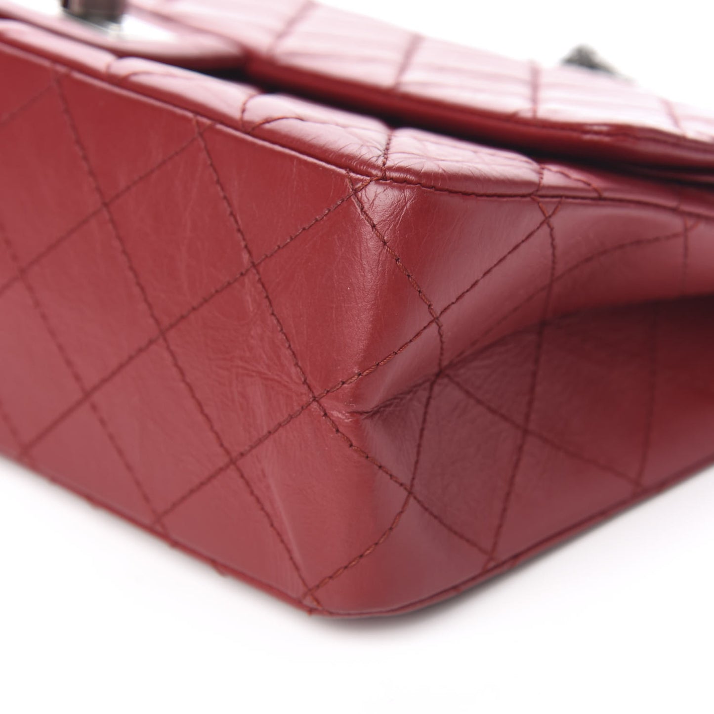 Aged Calfskin Quilted 2.55 Reissue 227 Flap Red