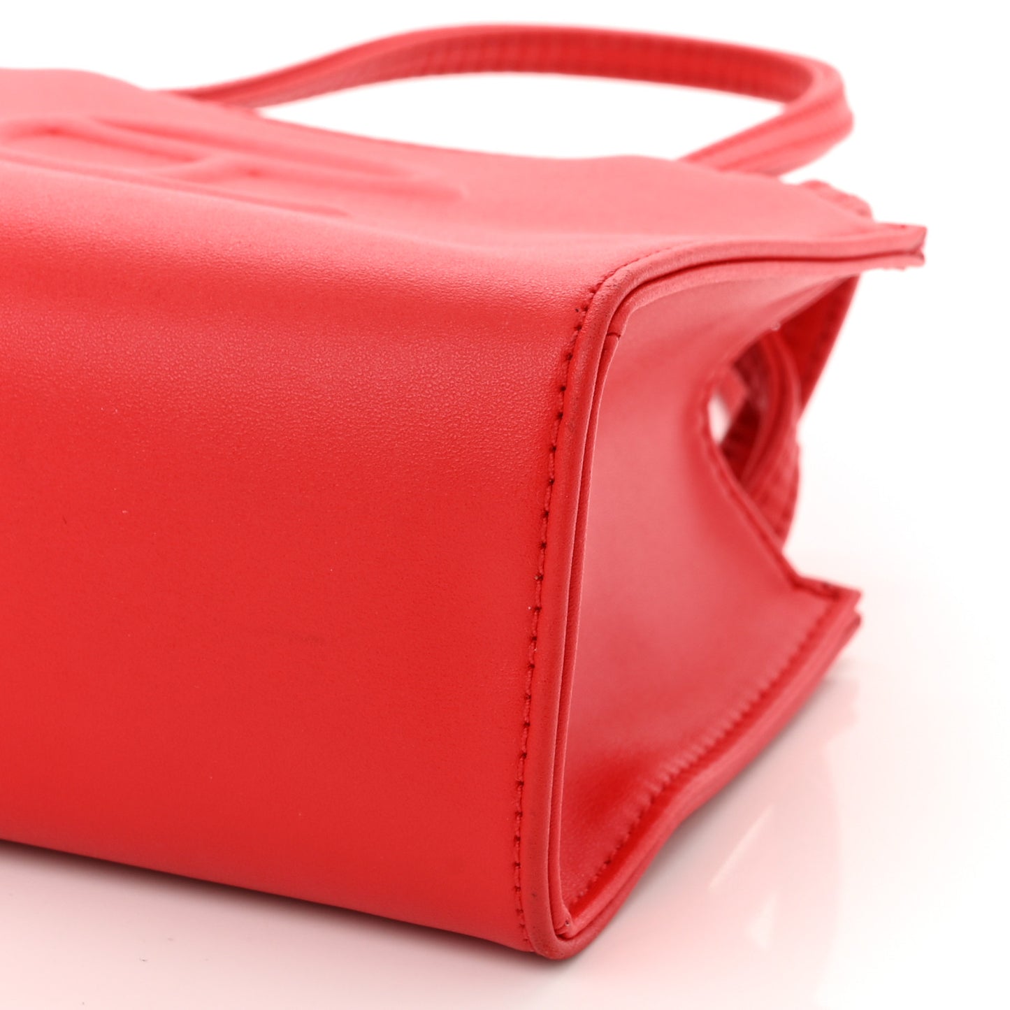Vegan Leather Small Shopping Bag Red