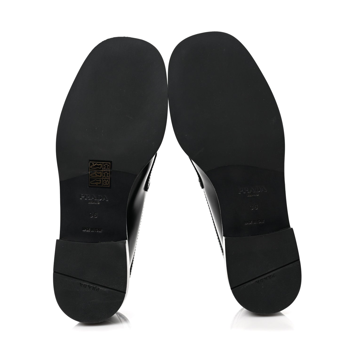Spazzolato Metal Triangle Logo 20mm Loafers 36 Black
