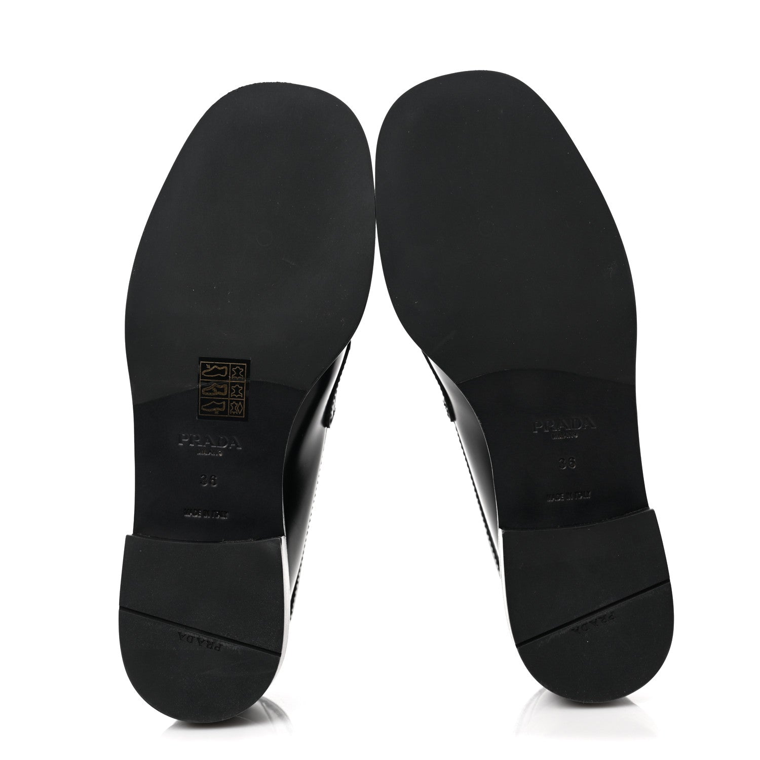 Prada Spazzolato Metal Triangle Logo 20mm Loafers 36 Black 5 of 10