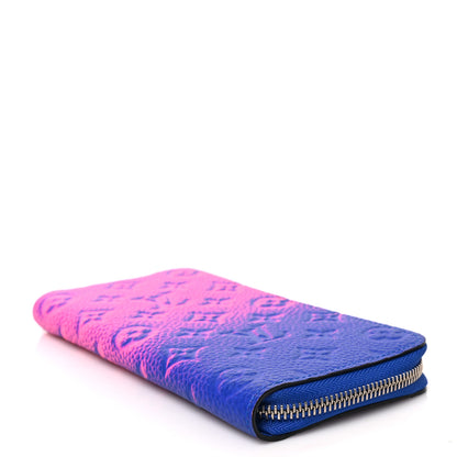 Louis Vuitton LOUIS VUITTON Taurillon Illusion Zippy Vertical Wallet Bleu Rose 4 of 6