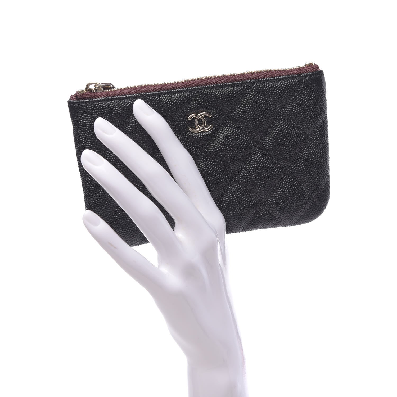 Chanel Caviar Quilted Small Cosmetic Case Black 2 of 8