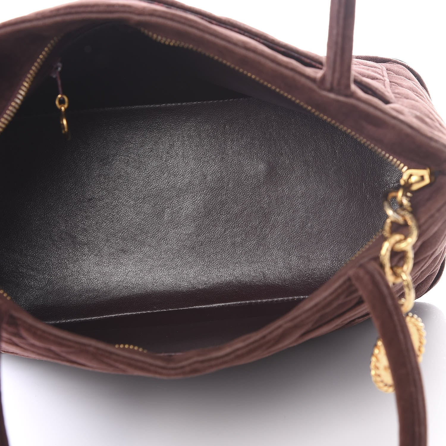 Chanel Velvet Quilted Medallion Tote Brown 4 of 12
