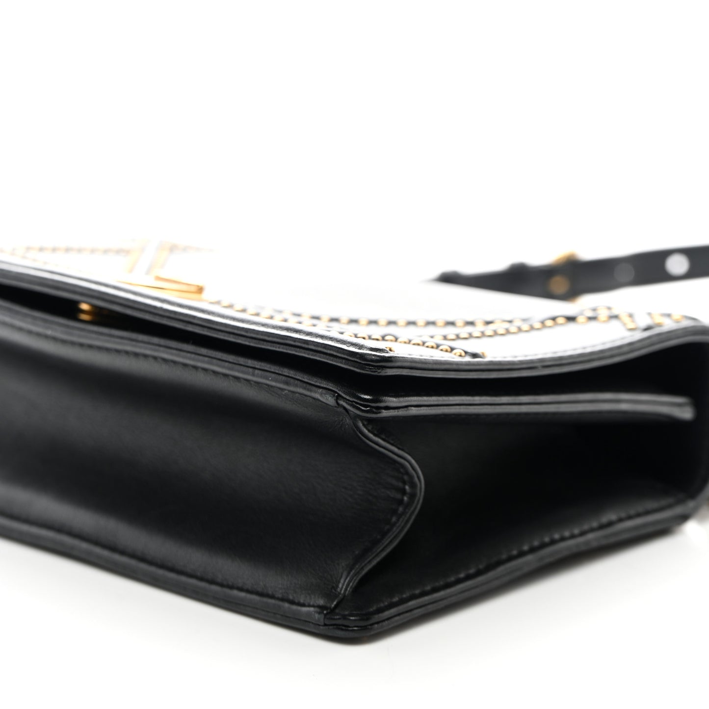 Lambskin Studded Small Diorama Flap Bag Black