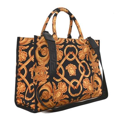 Versace Canvas Baroque Print Medusa Large Tote Black 3 of 7