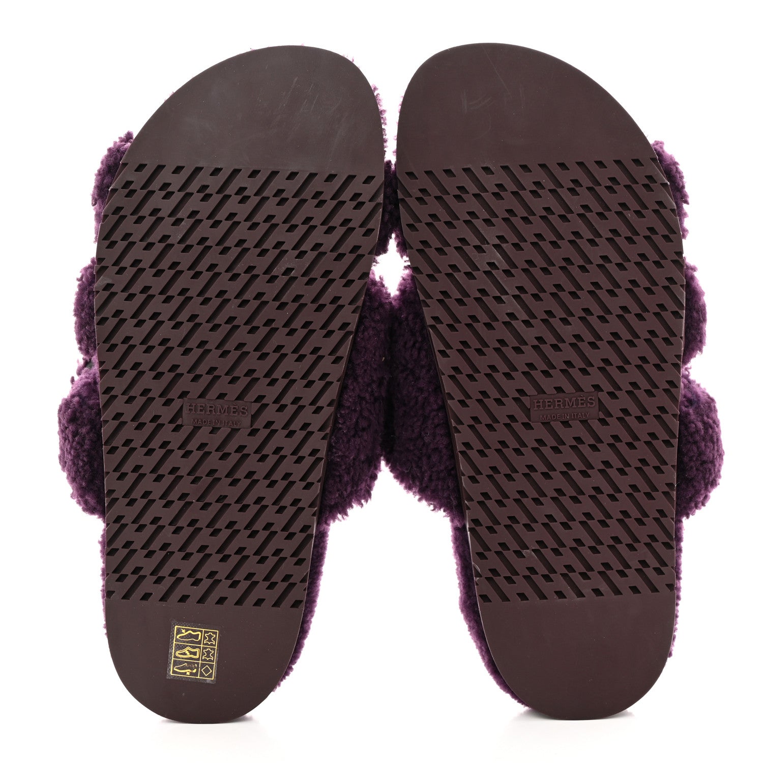 Hermes Woolskin Womens Chypre Sandals 40.5 Violet Fonce 5 of 8