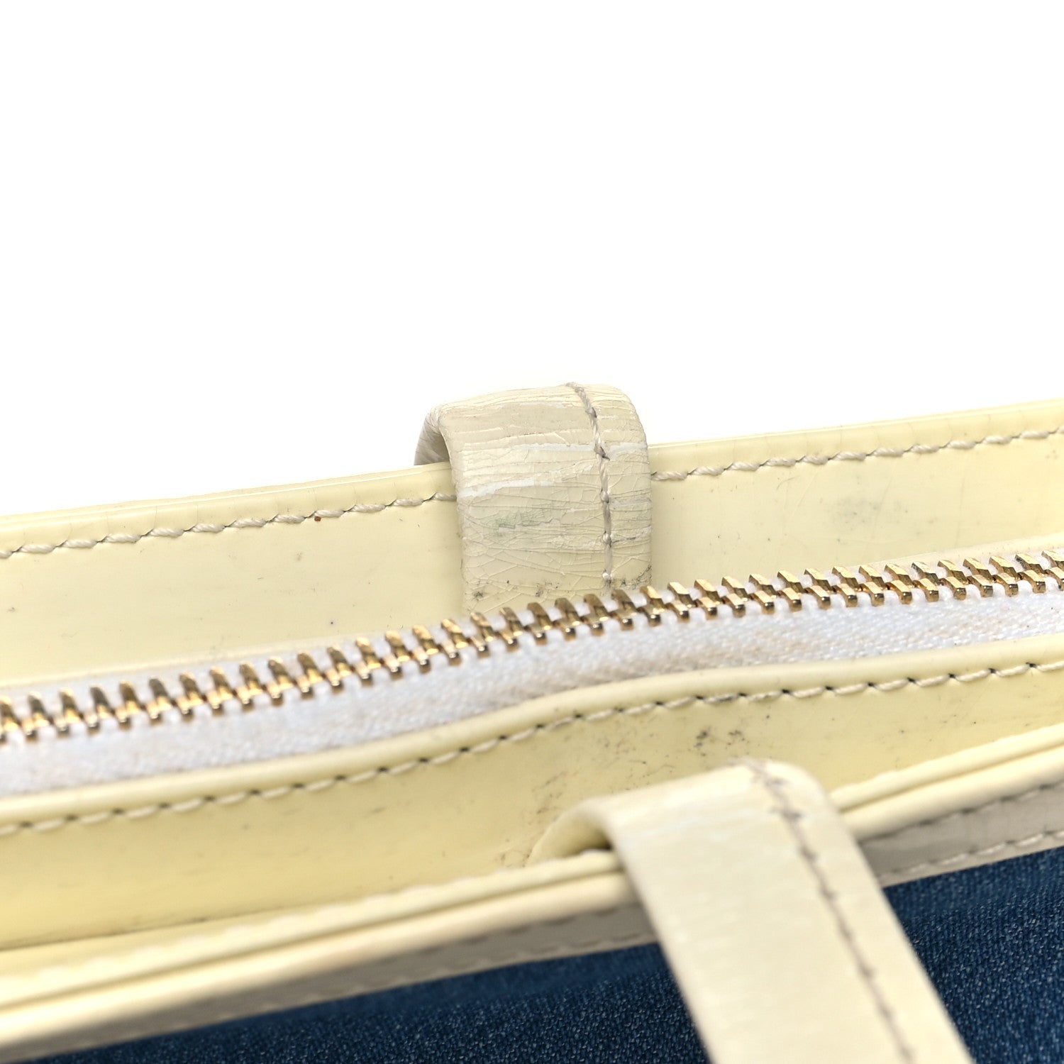 Christian Dior Denim Patent Diorella Rectangular Bag Blue 14 of 14