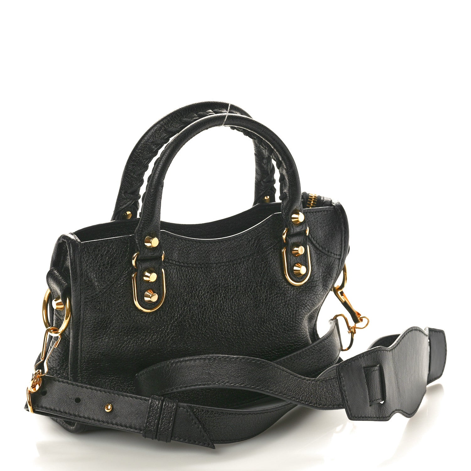 Balenciaga Chevre Gold Metallic Edge Hardware Mini City Black 5 of 12