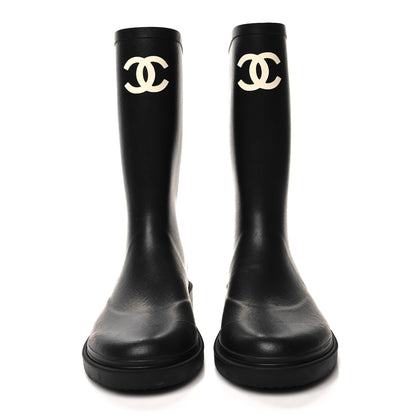 Chanel Caoutchouk CC High Boots 40 Black 2 of 7