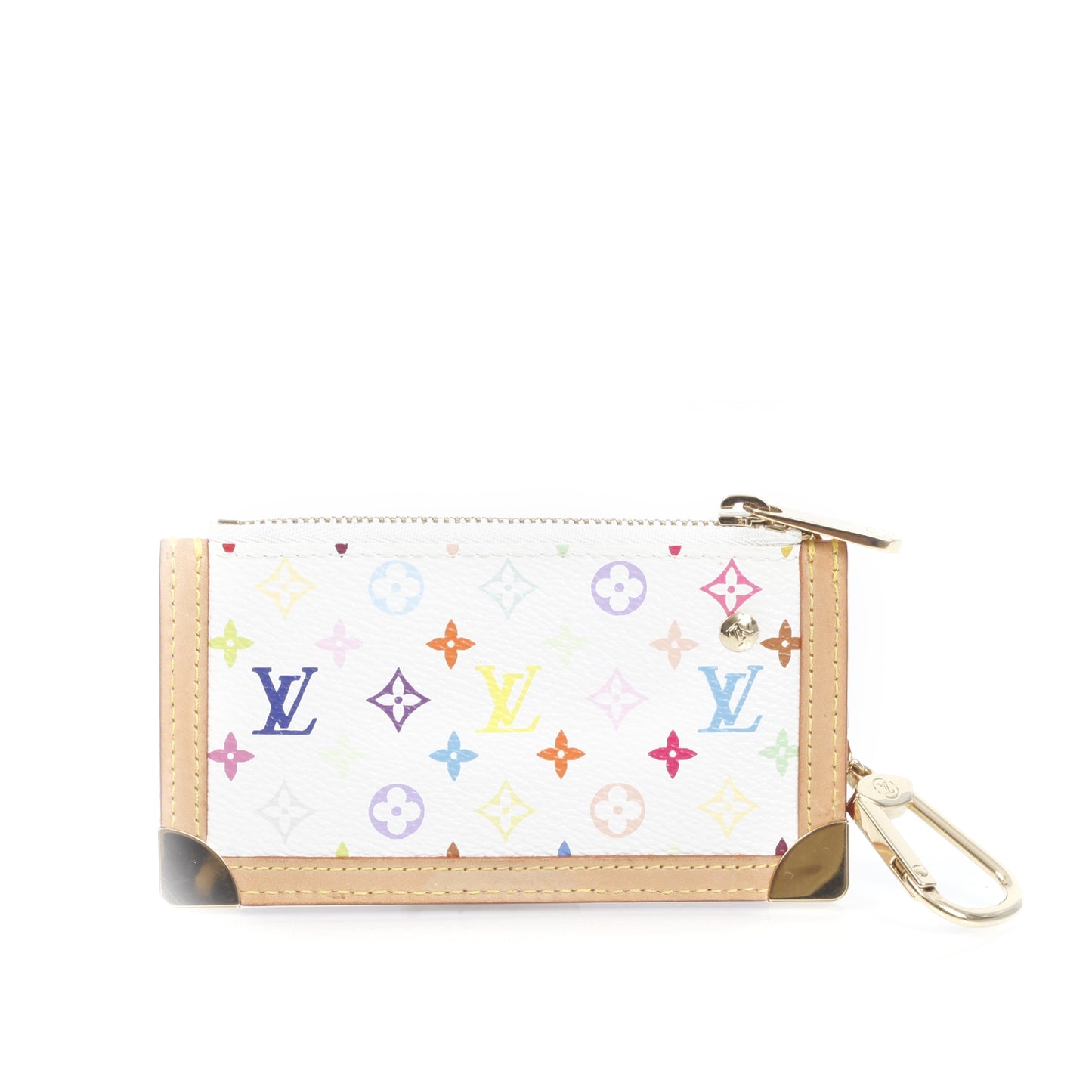 Monogram Multicolor Key Pouch White