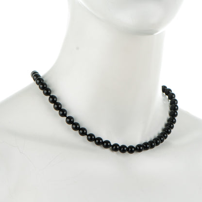 Tiffany Sterling Silver Black Onyx Bead Toggle Necklace 2 of 5