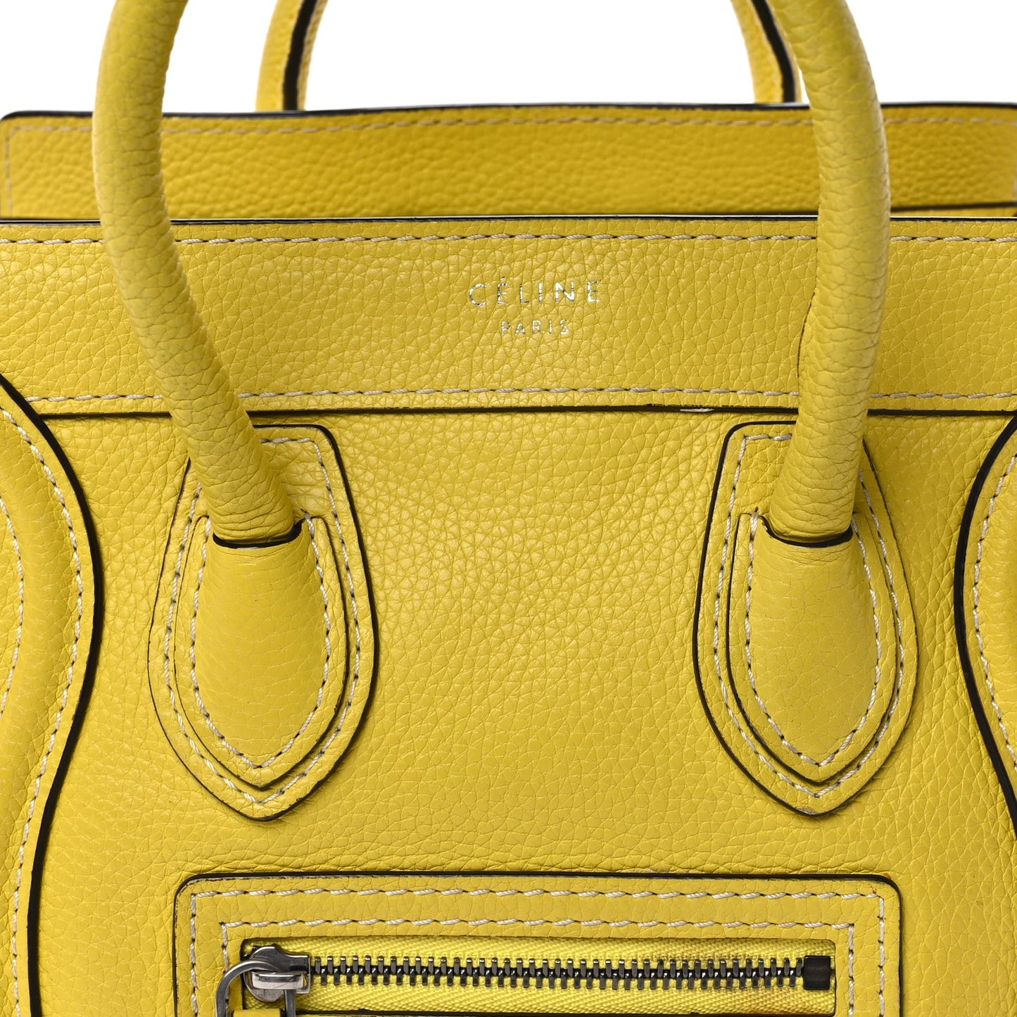 Drummed Calfskin Nano Luggage  Citron