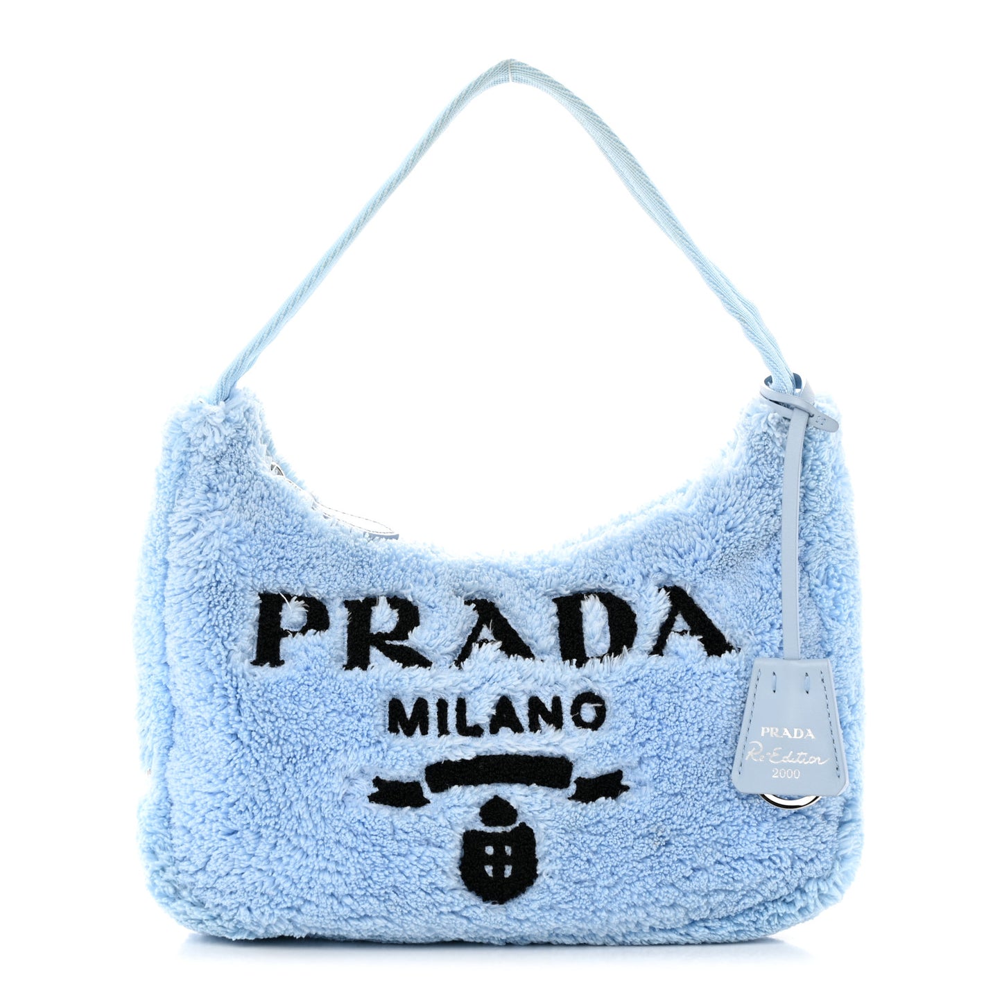 Terry Cloth Mini Re-Edition 2000 Bag Celeste Black