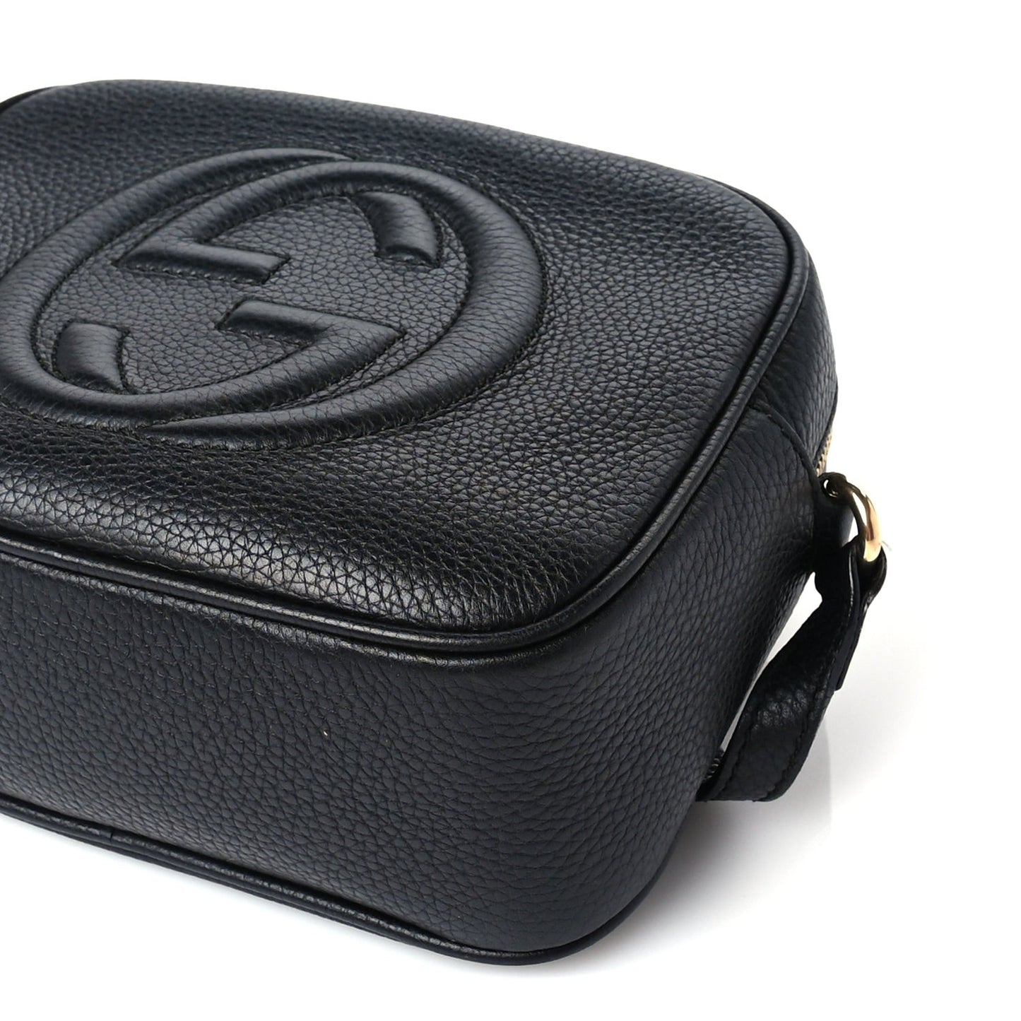 Pebbled Calfskin Small Soho Disco Bag  Black