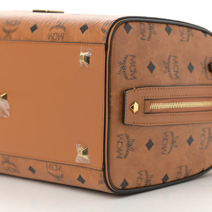 MCM Visetos Medium Boston Bag Cognac 9 of 11