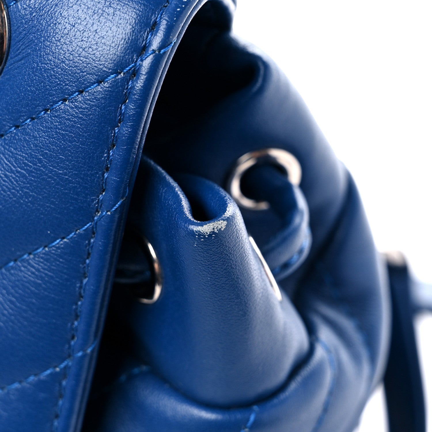 Chanel Lambskin Chevron Quilted Small Urban Spirit Backpack Blue 11 of 12