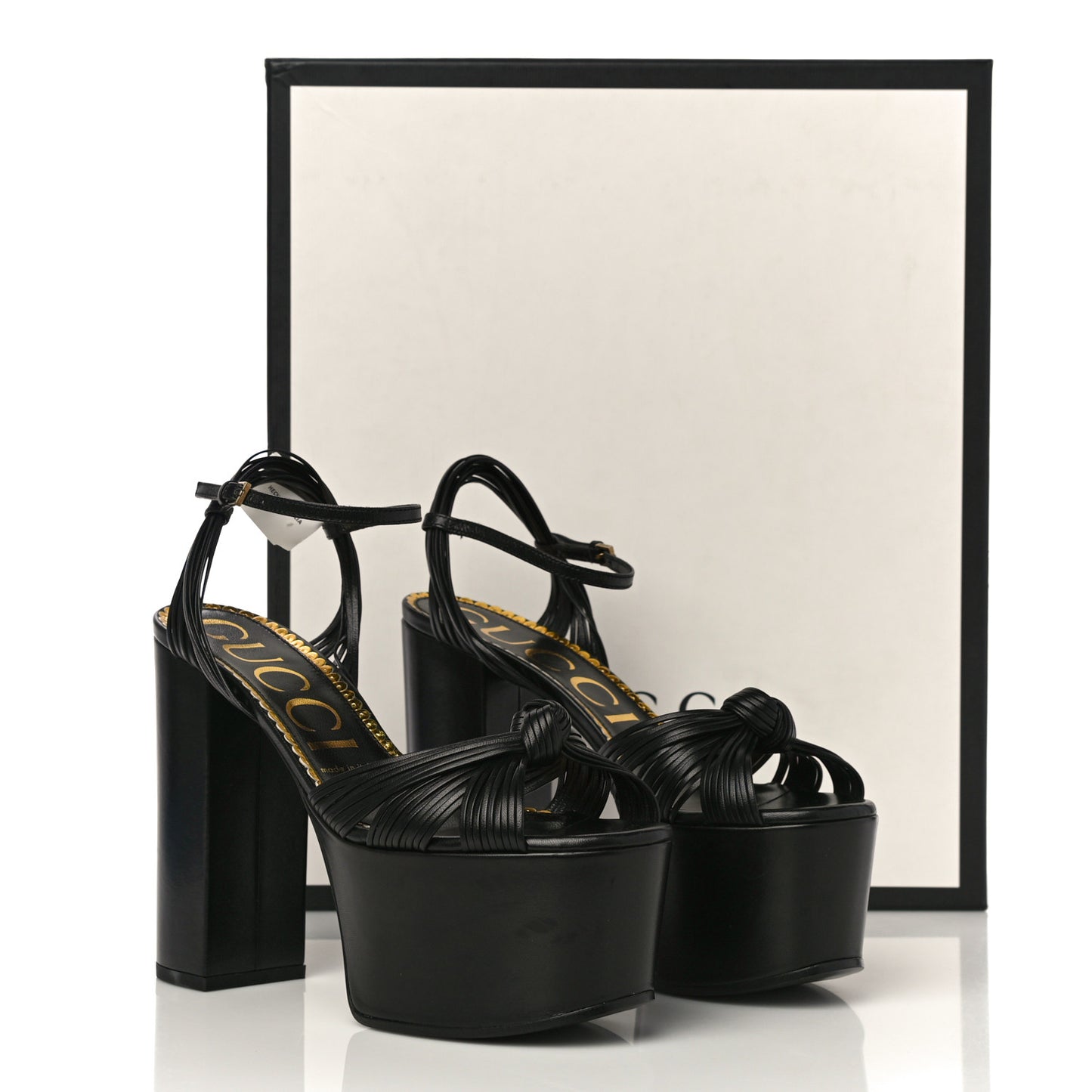 Malaga Kid Crawford Knotted Strap Platform Sandals 38.5 Black
