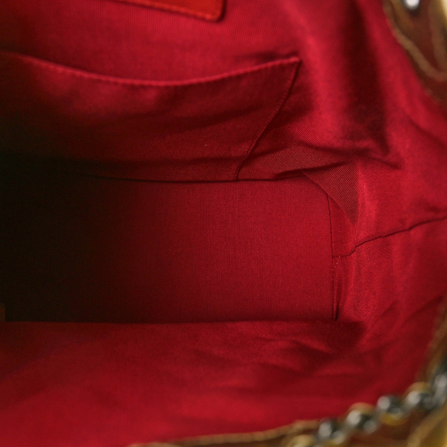 Metallic Lambskin Small Quilted Gabrielle Backpack Gold