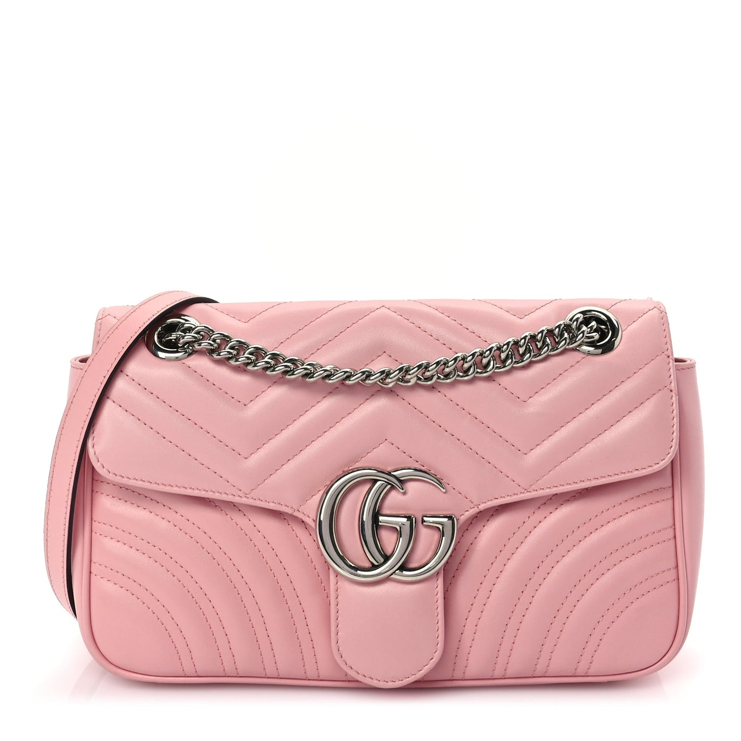 Calfskin Matelasse Small GG Marmont Shoulder Bag  Wild Rose