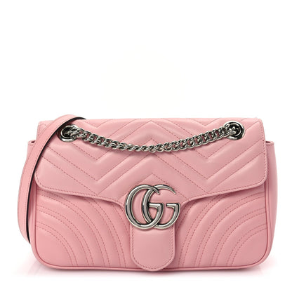 Gucci Calfskin Matelasse Small GG Marmont Shoulder Bag  Wild Rose 1 of 8
