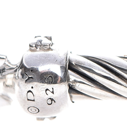 David Yurman Sterling Silver Diamond 3mm Cable Buckle Bracelet 5 of 5