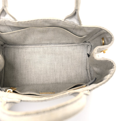 Prada Denim Small Logo Tote Bianco 5 of 12