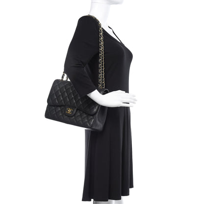 Chanel Caviar Quilted Jumbo Double Flap Black 2 of 18