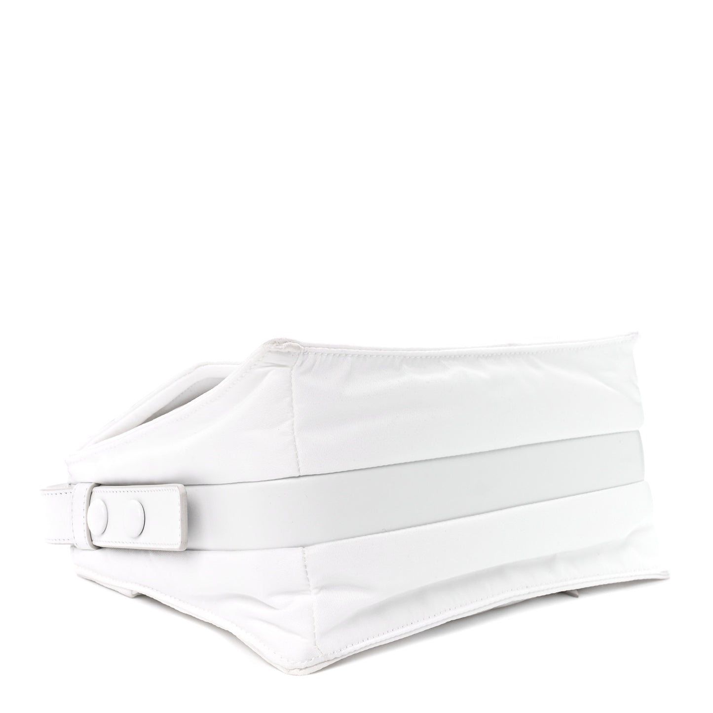 Re-Nylon Vitello Padded Small Flap Shoulder Bag White