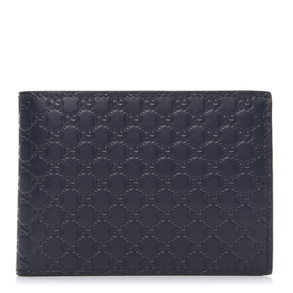Gucci Microguccissima Bi-Fold Wallet Navy Blue 1 of 14
