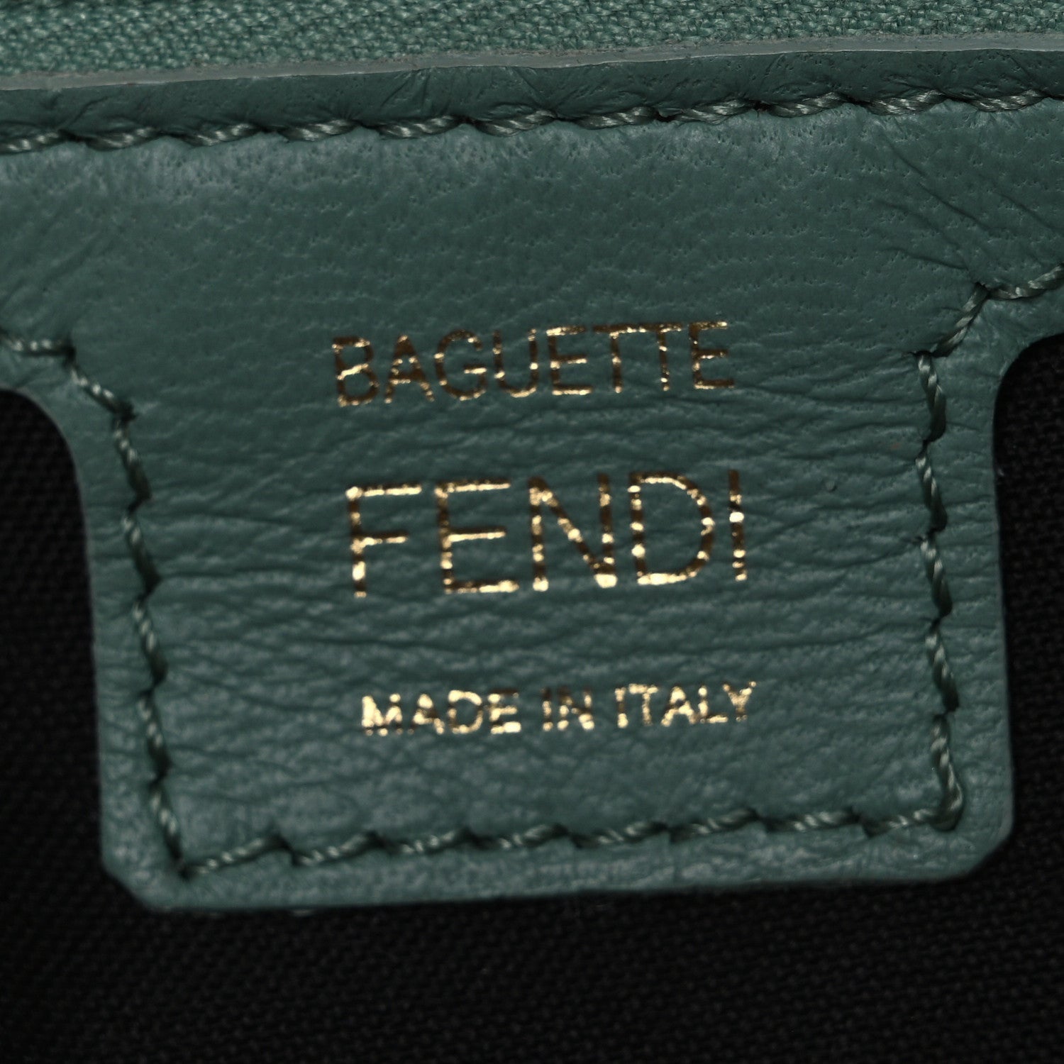 Fendi Nappa FF 1974 Embossed Baguette Menta 6 of 7