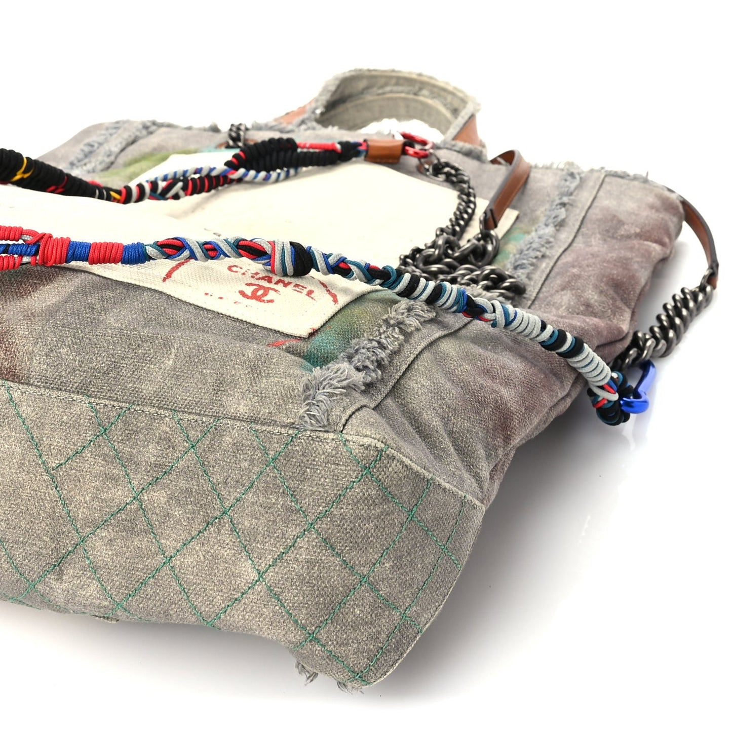 Canvas Large Graffiti Tote  Grey