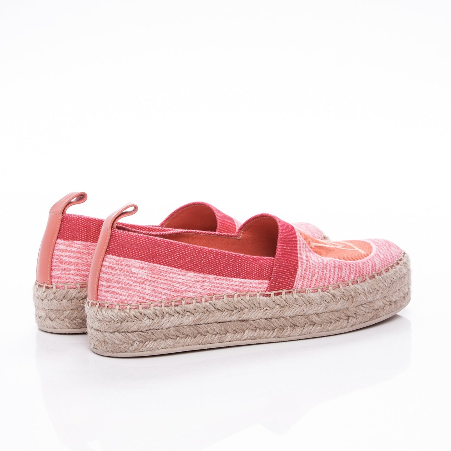 Canvas Blue Shore Espadrille Flats 36.5 Corail