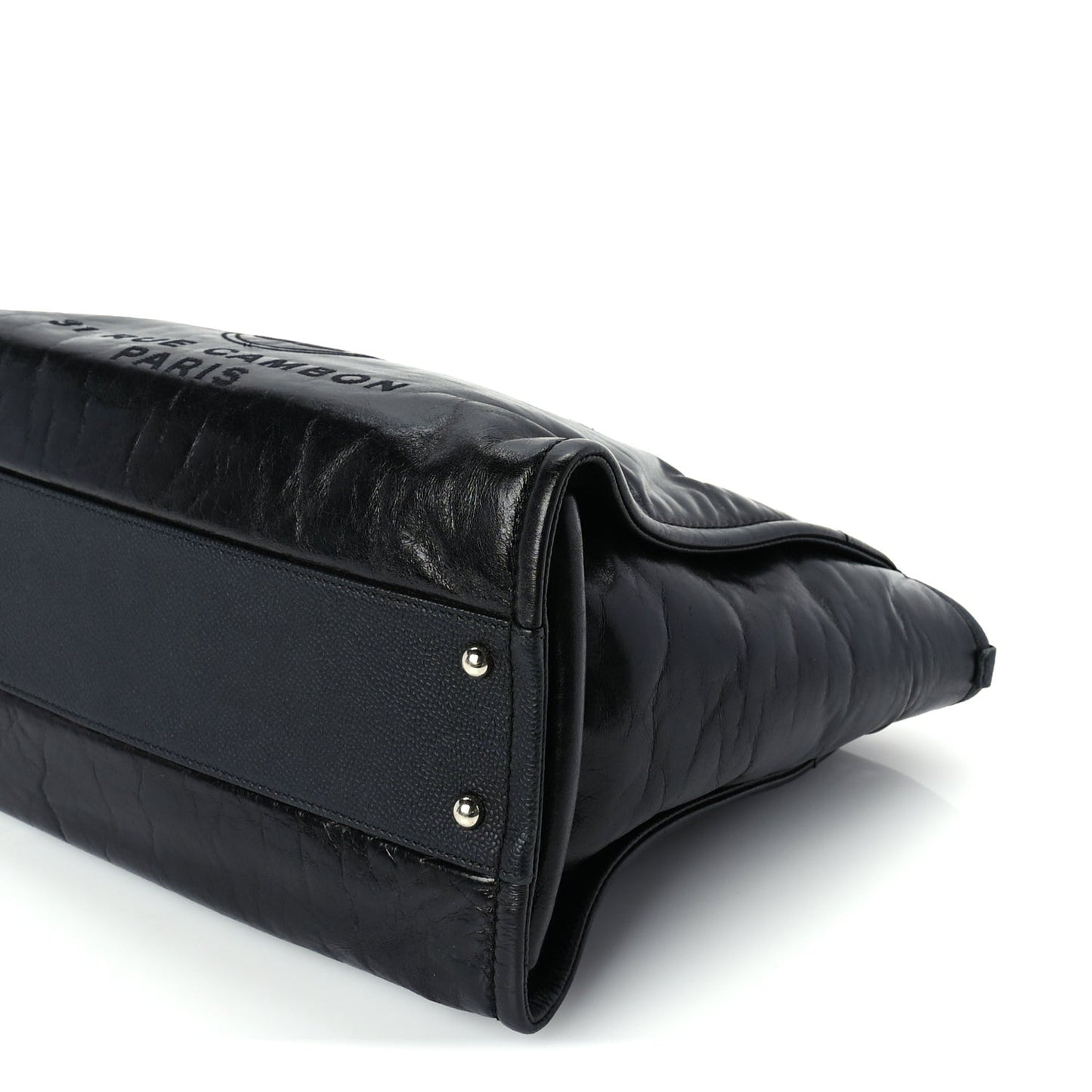 Glazed Calfskin Small Deauville Tote