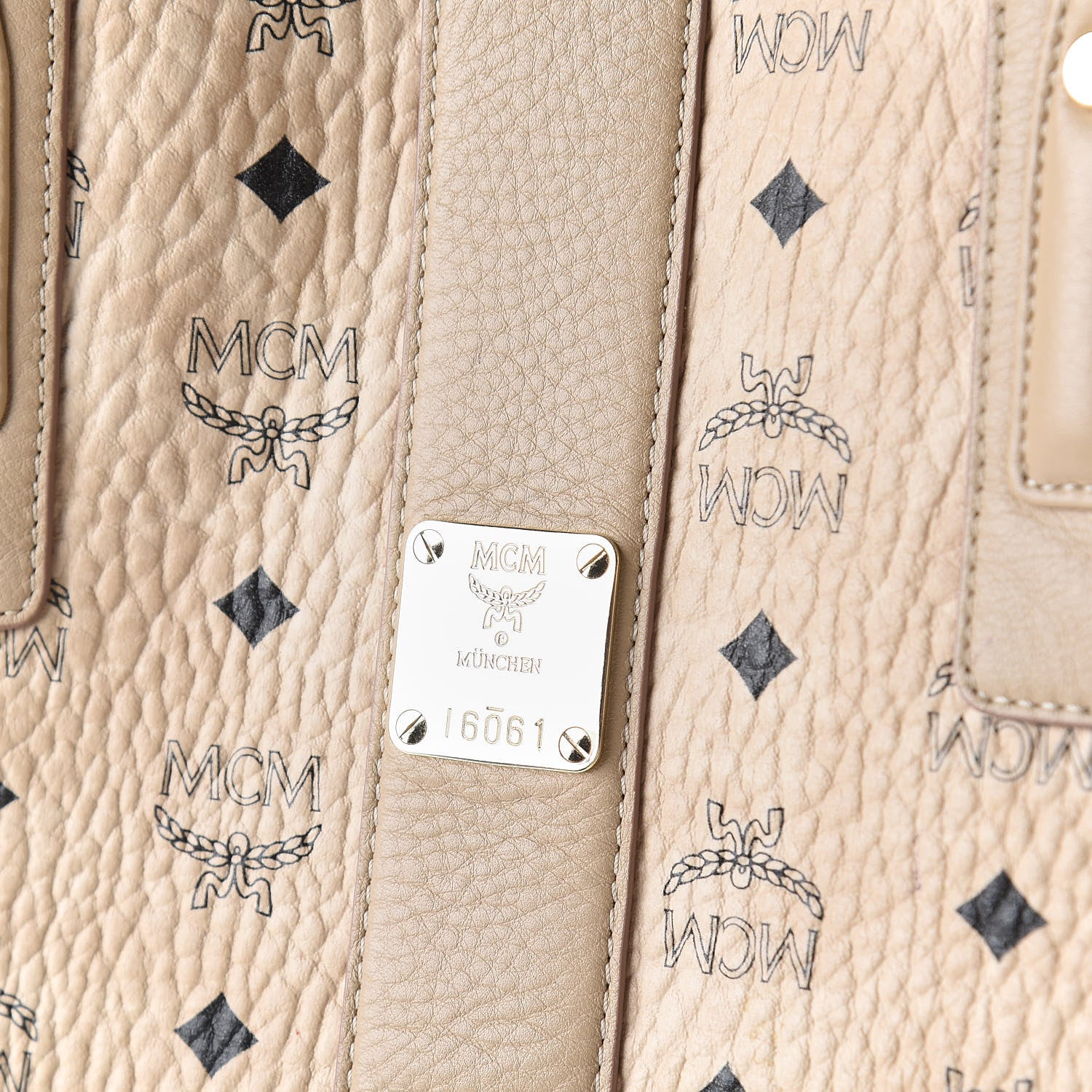 MCM Visetos Medium Liz Reversible Shopper Tote Beige 11 of 12