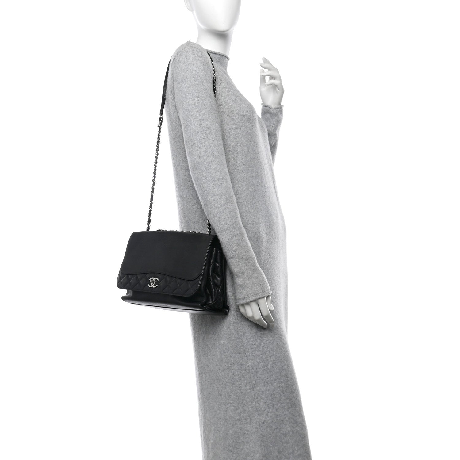 Chanel Calfskin Jumbo Tramezzo Flap Black 2 of 13