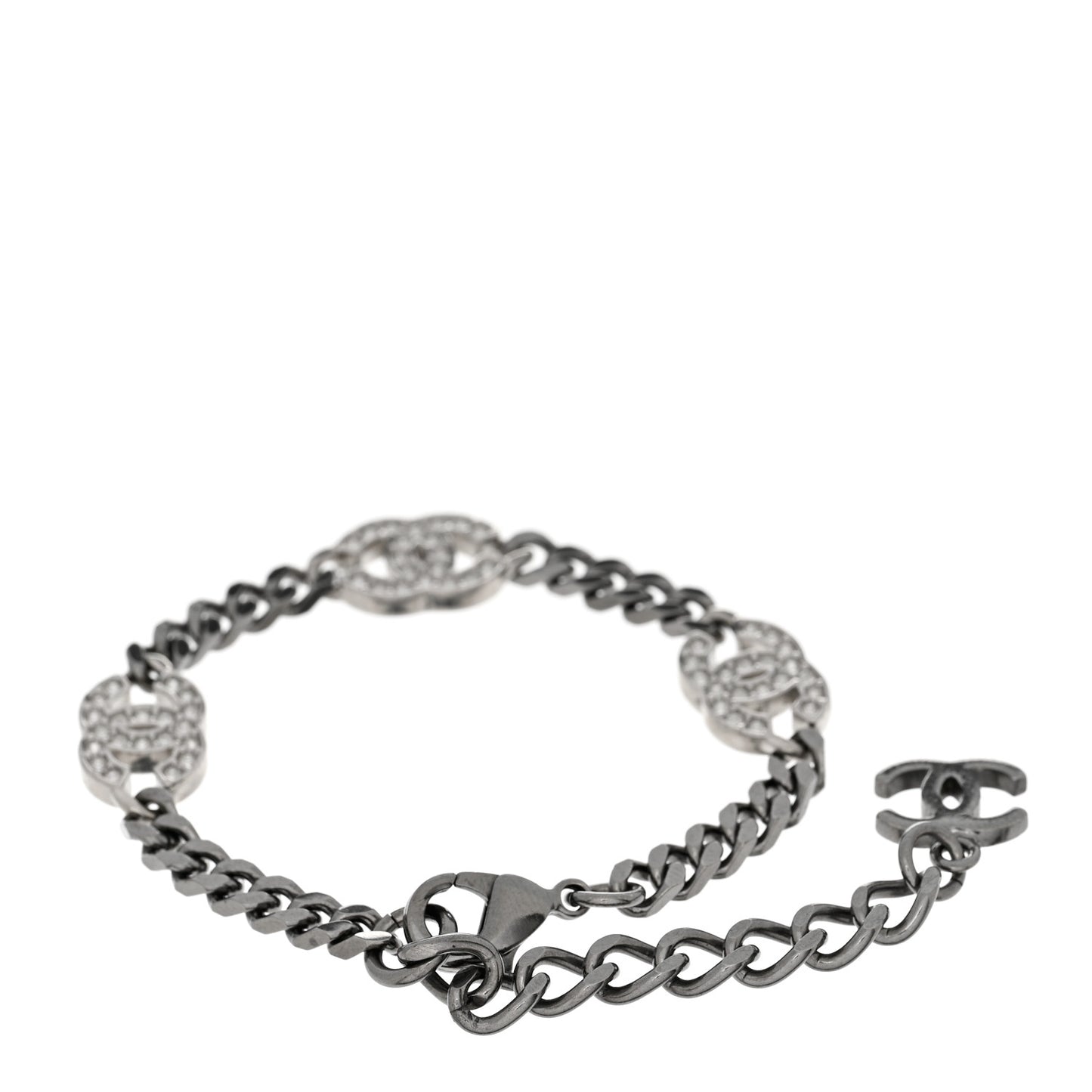 Ruthenium Crystal CC Bracelet Silver