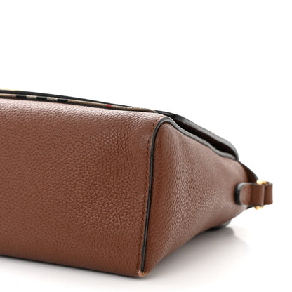 Burberry Calfskin Vintage Check Note Crossbody Bag Tan 9 of 10